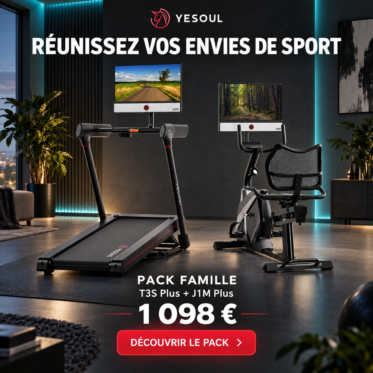 Yesoul Fitness France Facebook ad: Cet été, offrez à votre famille un espace fitness à…