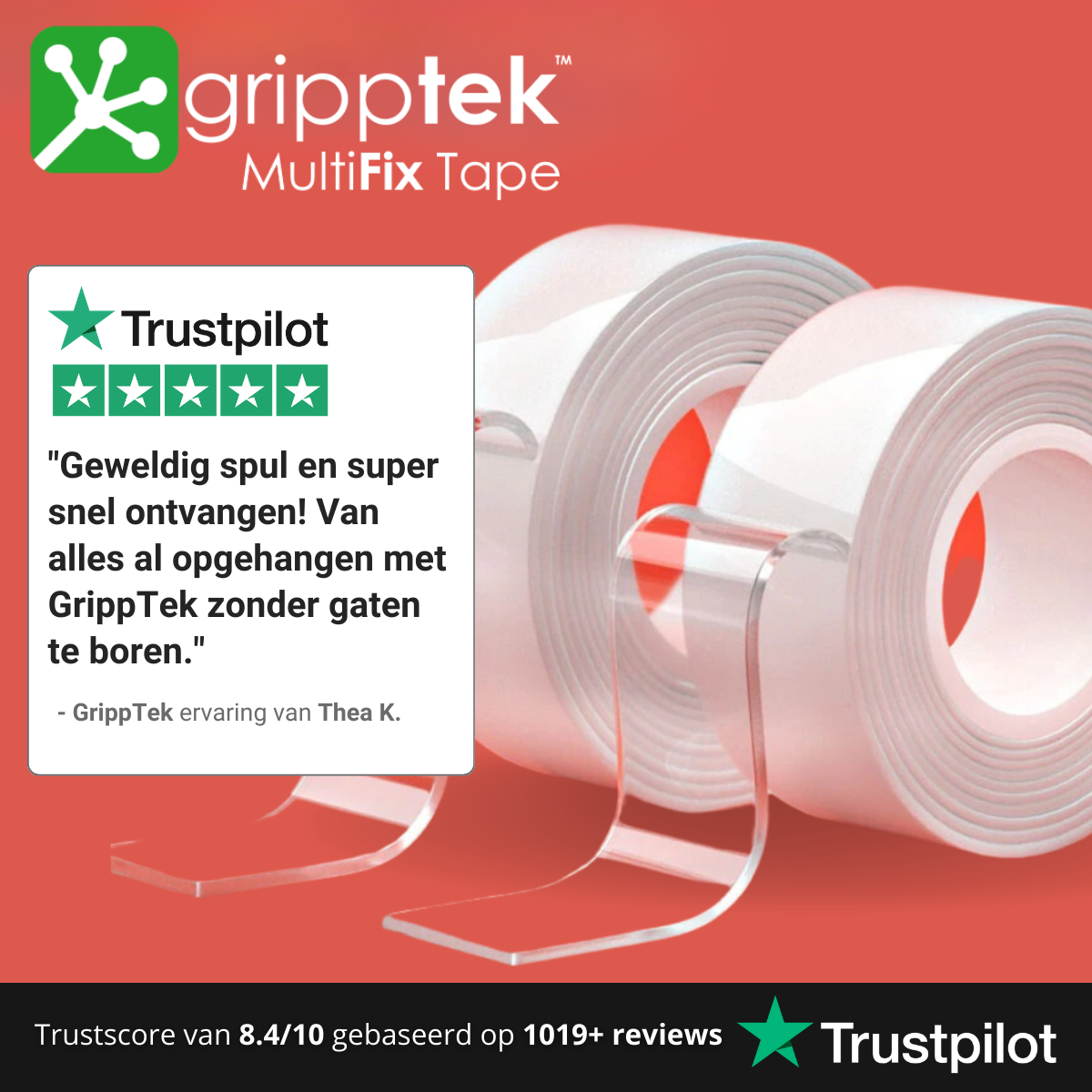 GrippTek Facebook ad: De Handigste Tape Ooit!