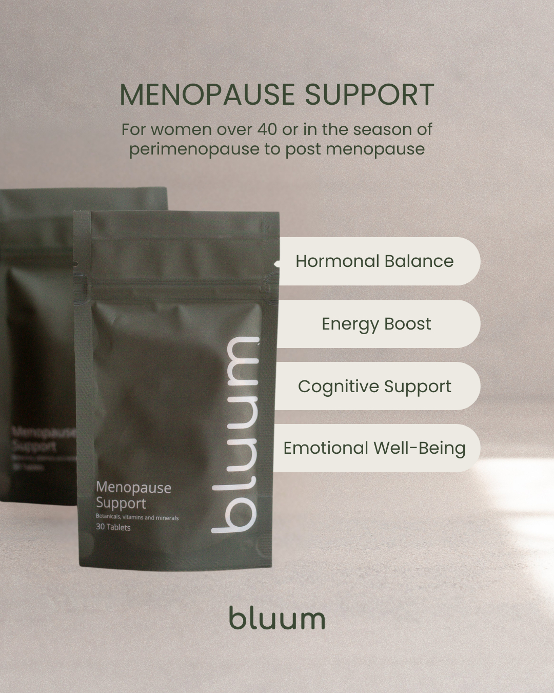 Bluum Facebook ad: Menopause Support
