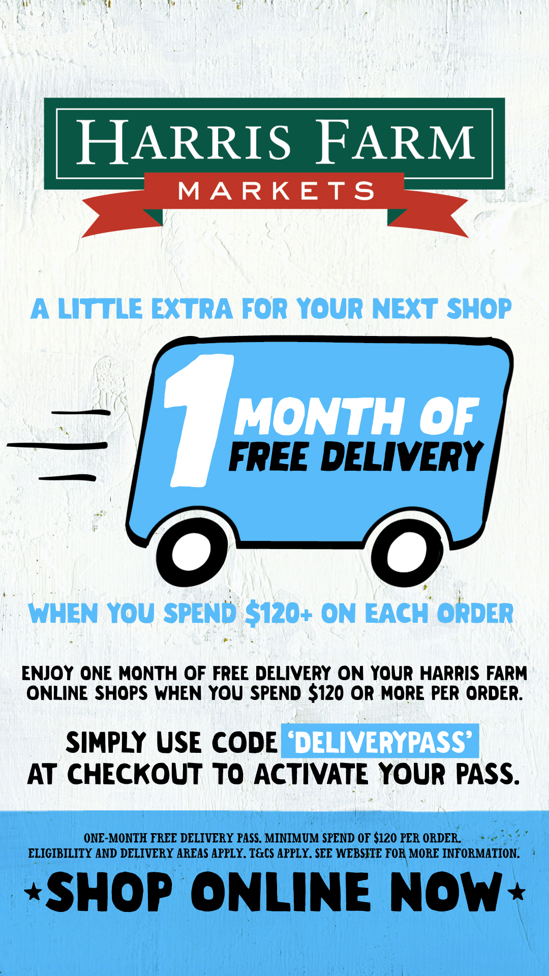 Harris Farm Markets Facebook ad: Enjoy 1 Month Of Free Delivery
