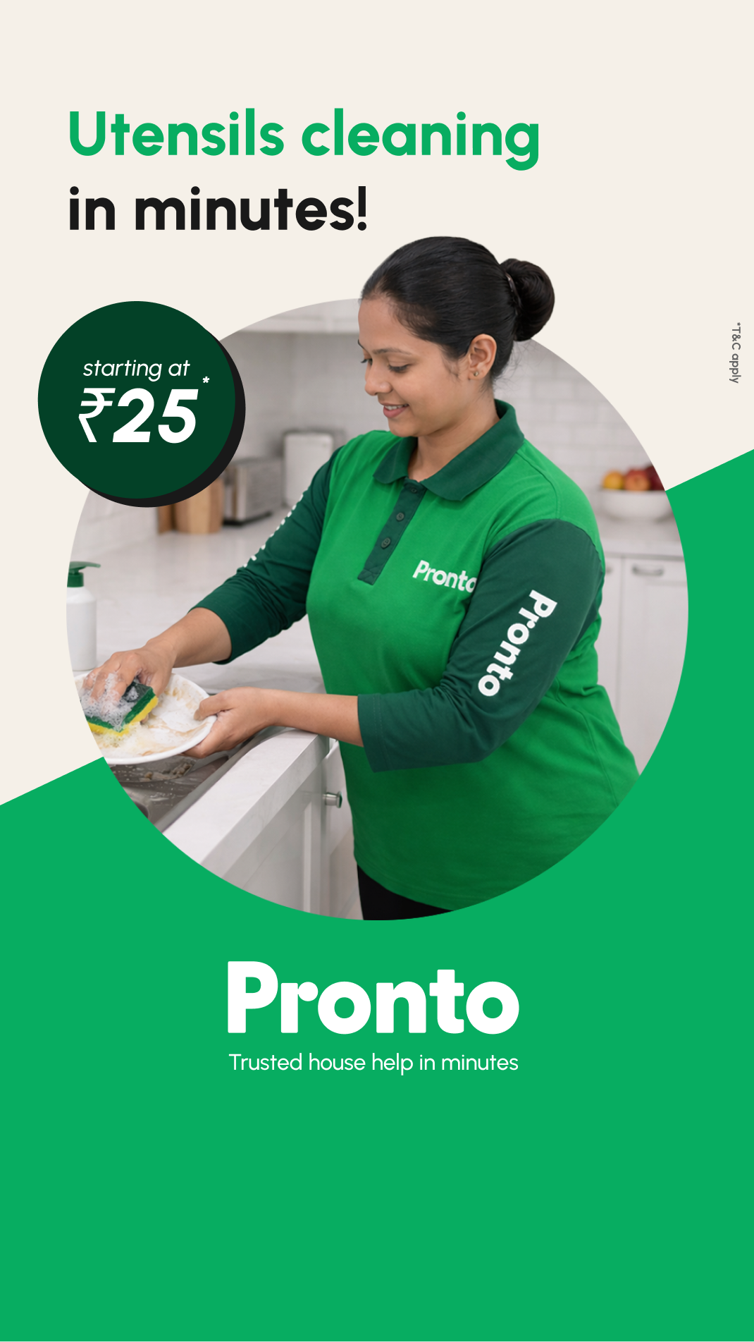 Pronto - India's 10 Minute Home Services App Facebook ad
