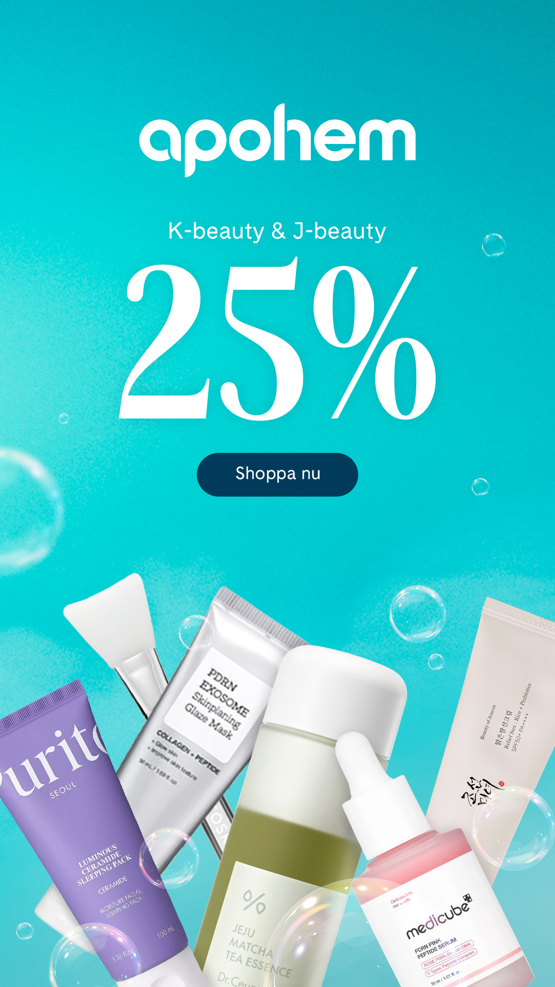 Apohem Facebook ad: K-beauty och J-beauty, Upp till 25%