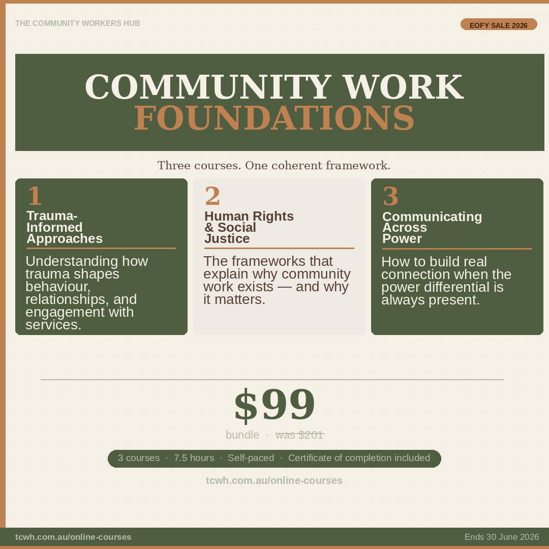 The Community Workers Hub Facebook ad