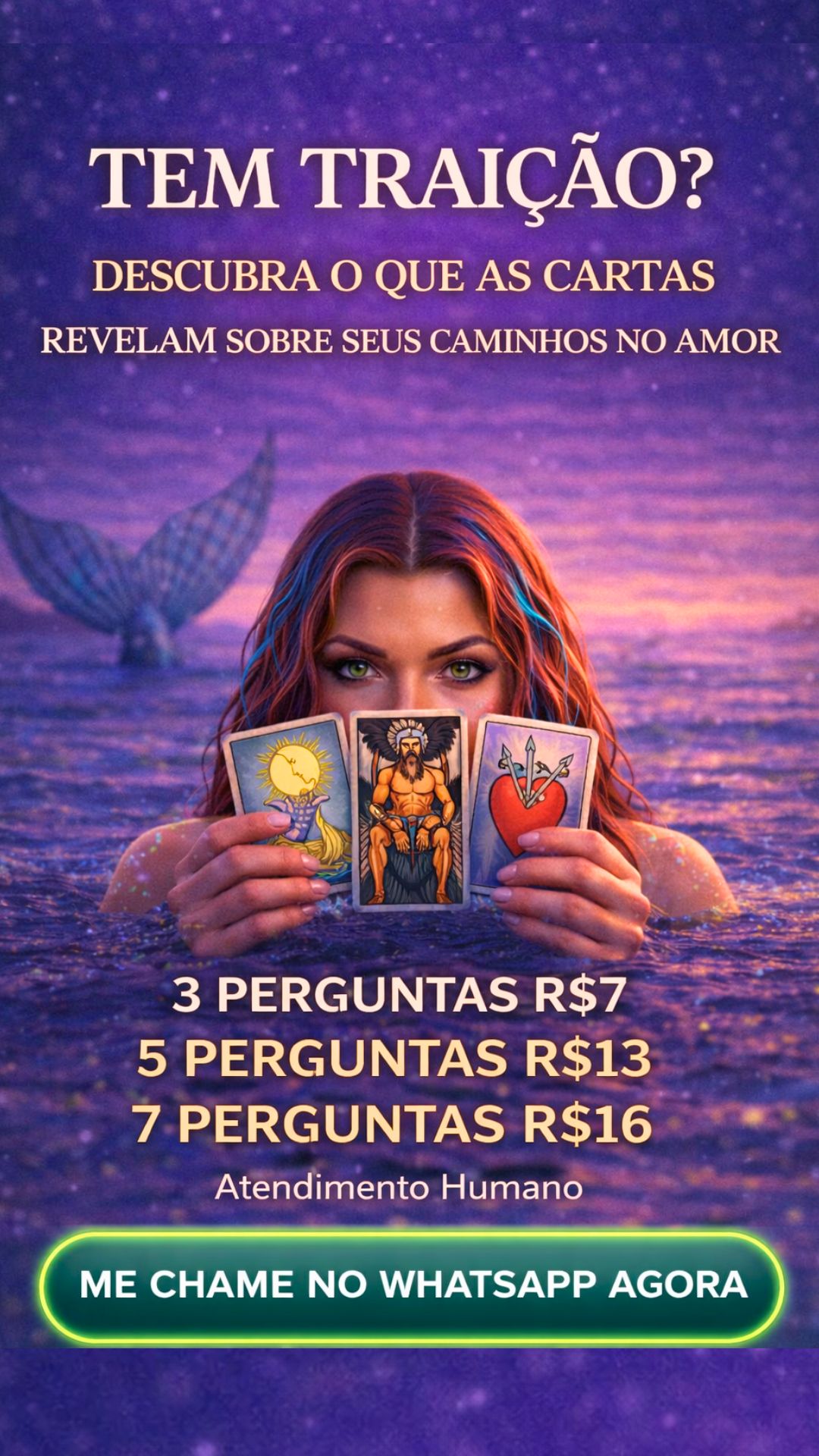 Mary Tarot Facebook ad: Pergunte Agora no Whatsapp