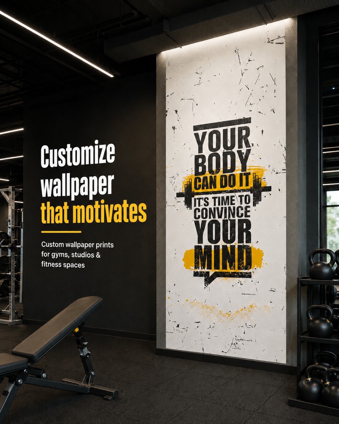 Pioneer Prints and Signages Facebook ad: Transform your fitness space into a place that…