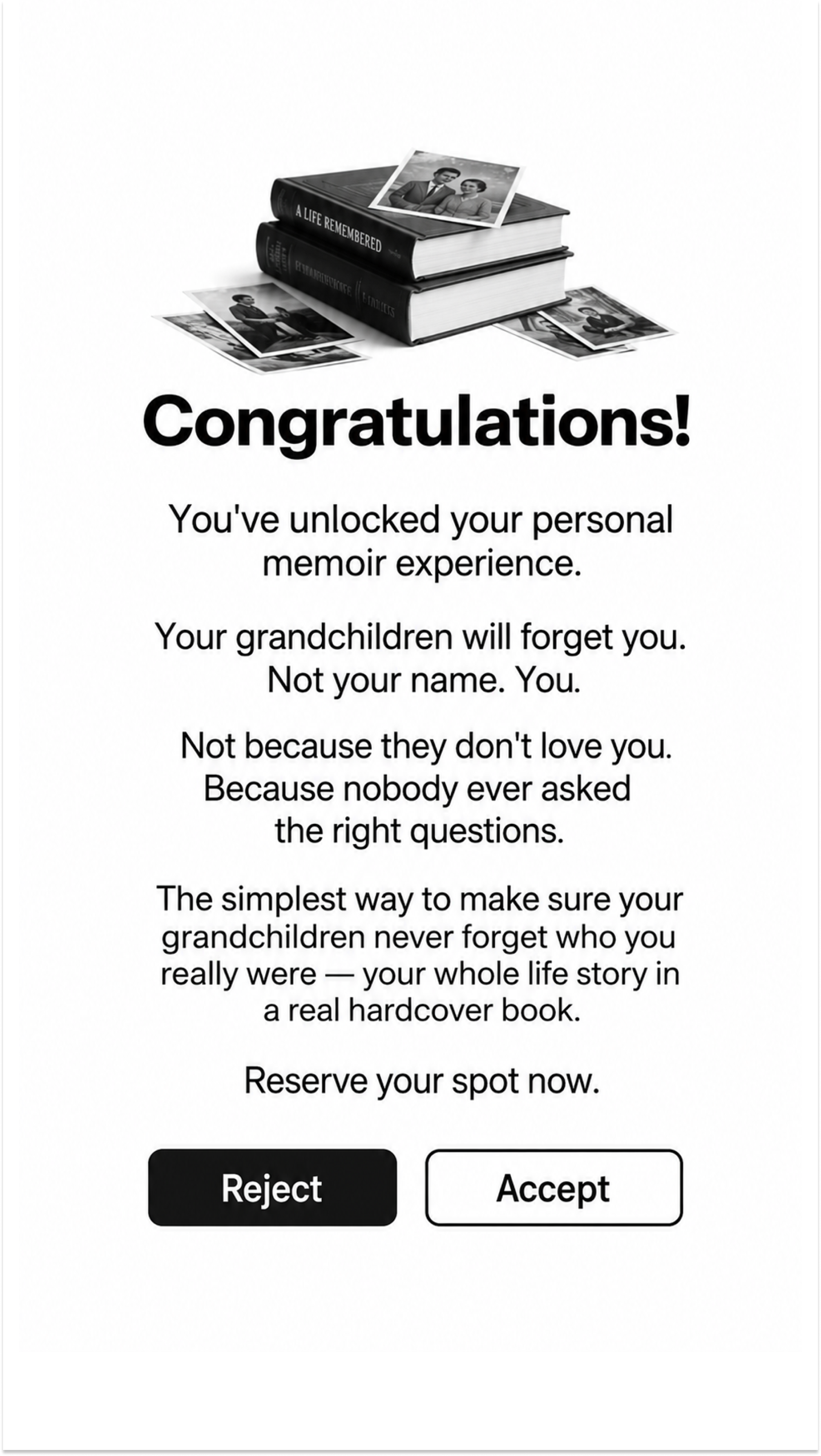 Memowrite Facebook ad