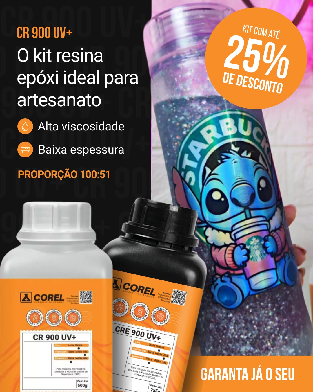Corel Comércio De Resinas Ltda. Facebook ad: 1 resina, dezenas de aplicações | -23% OFF