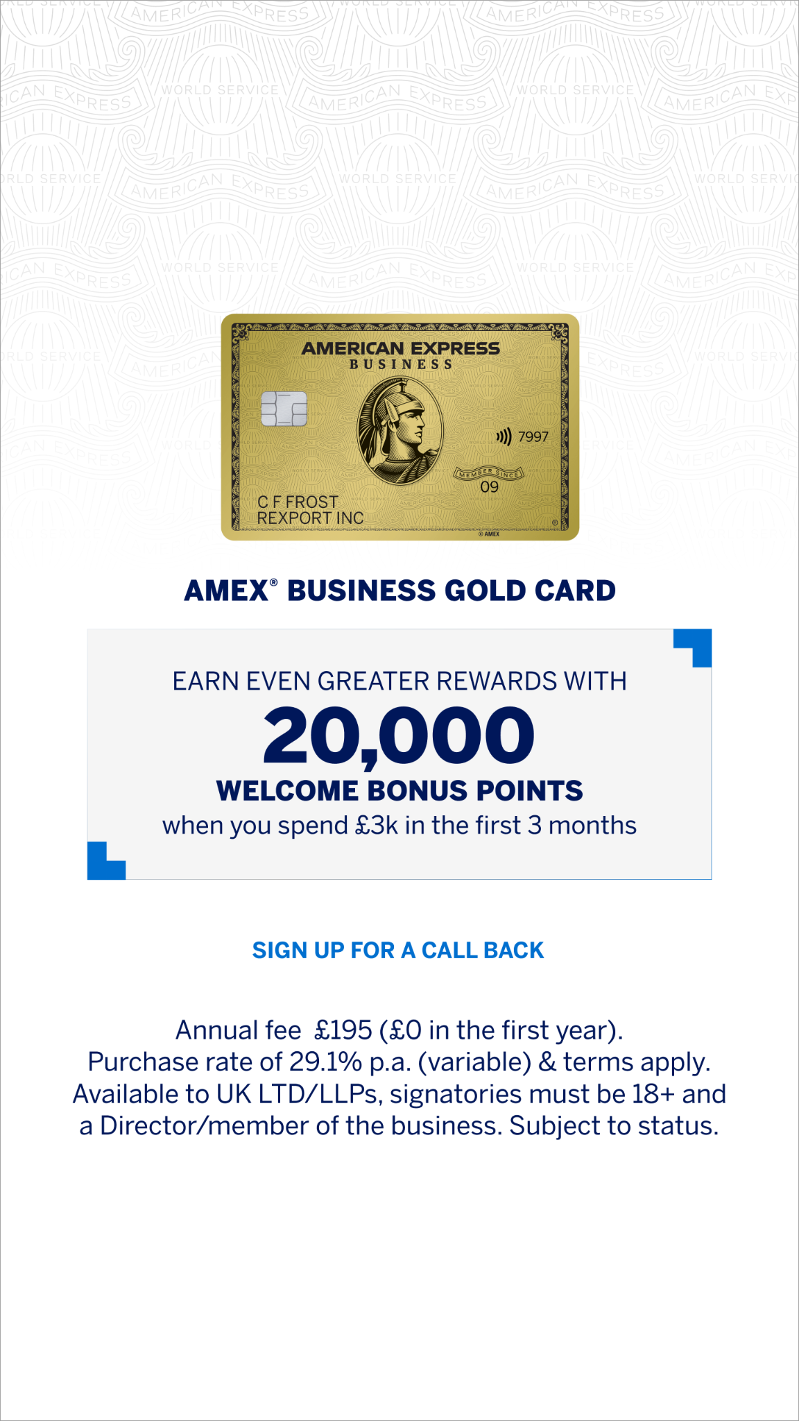 American Express Facebook ad