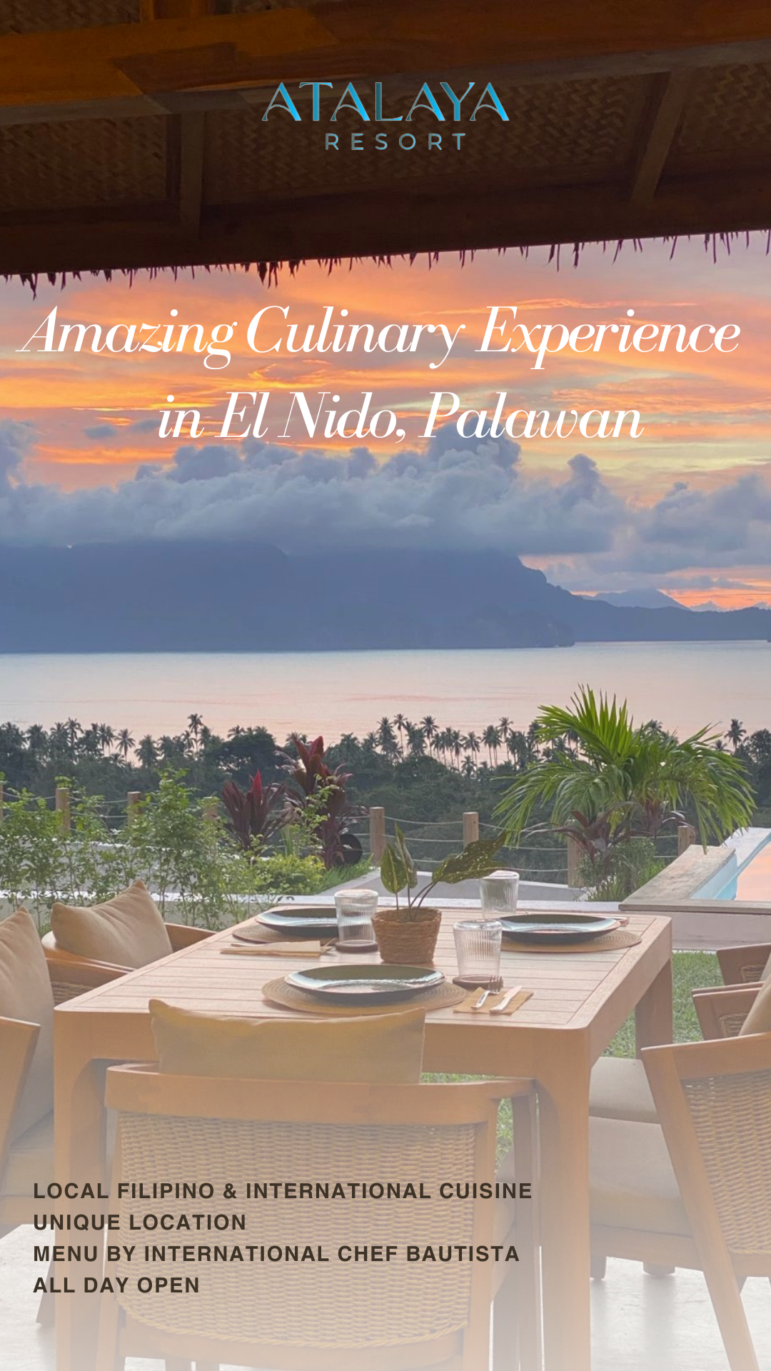 Atalaya Resort El Nido Facebook ad from Feb 5, 2026