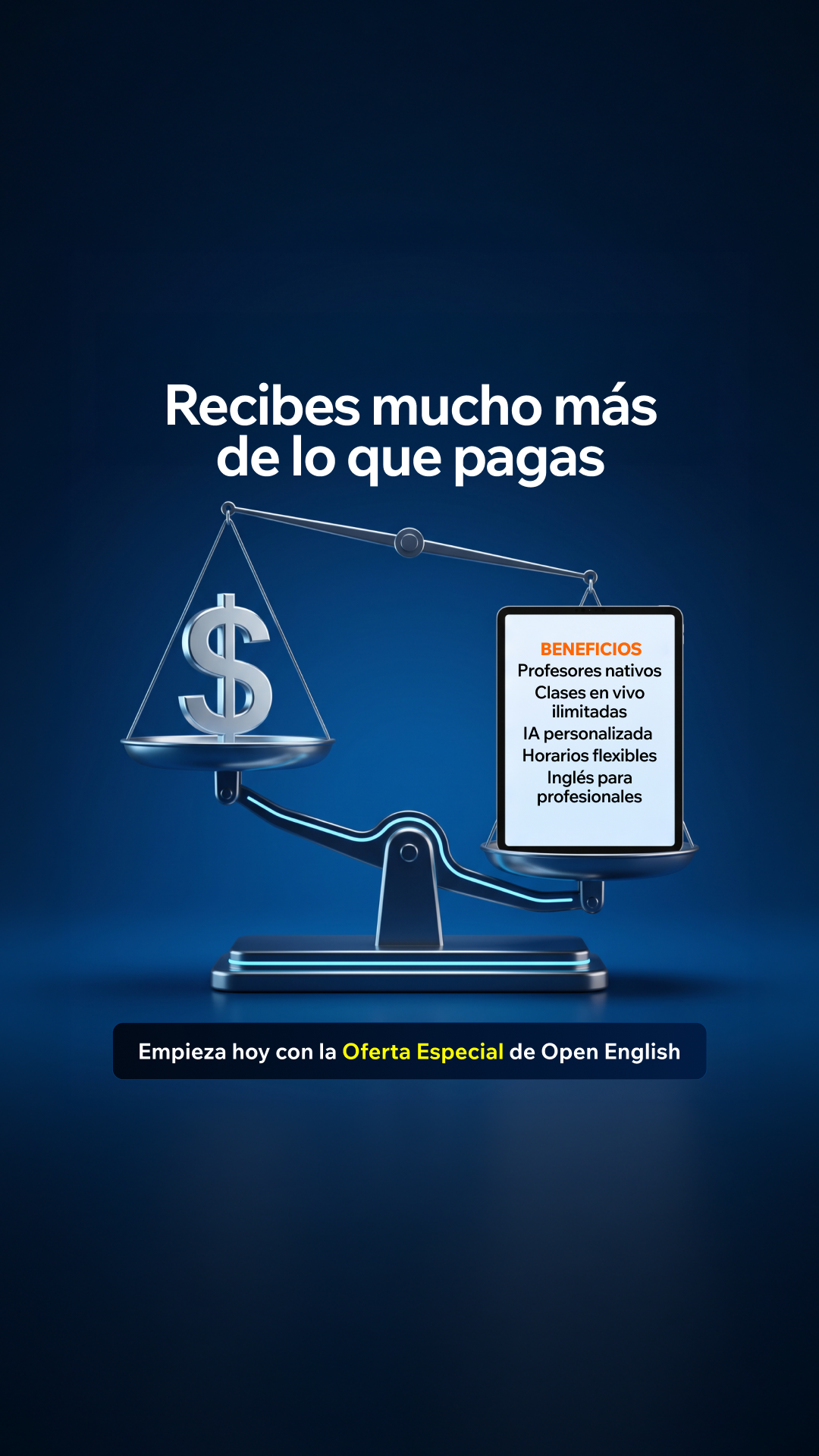 Open English Facebook ad: ¡Empieza Hoy con esta Oferta Especial!