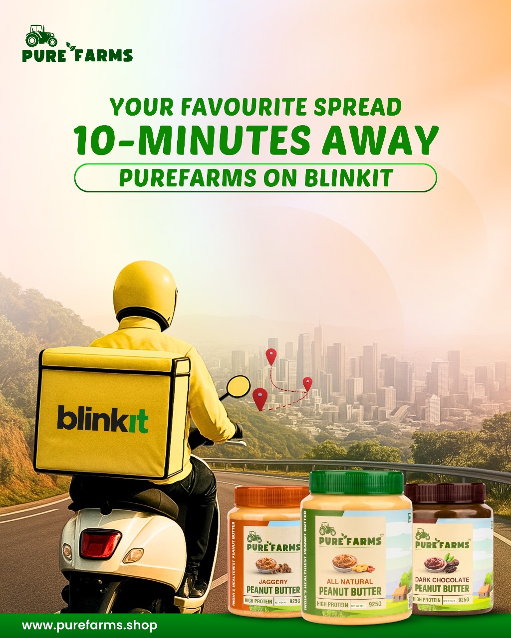 Pure Farms Facebook ad: 10 Minutes? Enough Time to Spread the Purest…