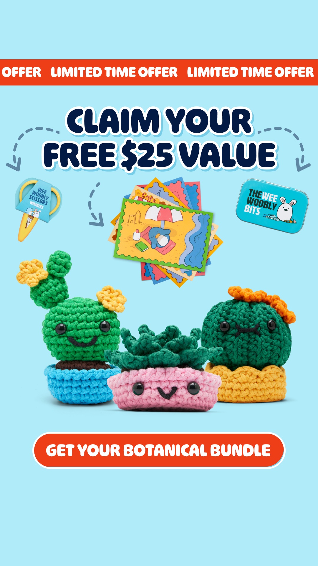 The Woobles LAB Facebook ad: Crochet Your Own Plants