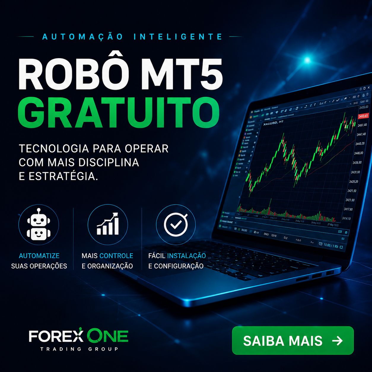 Forex One Facebook ad: Robô Forex Grátis MT5 - Download Expert Advisor Automático…