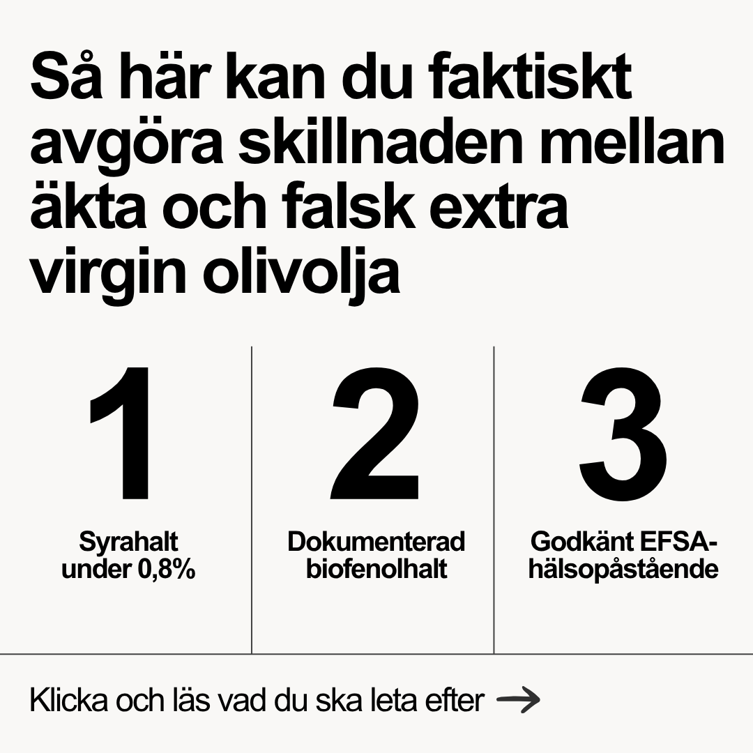 ArcticMed Omega-3 Facebook ad: Det här hittade Livsmedelsverket om extra virgin olivolja