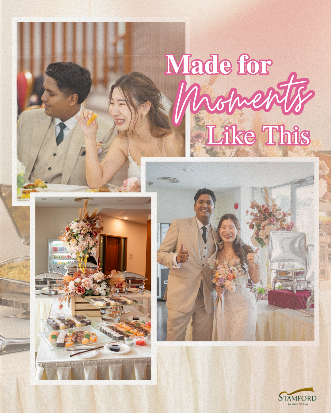 Stamford Catering Facebook ad: Celebrate love with a wedding buffet that’s effortlessly…