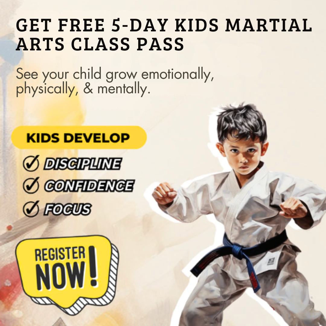 085 Brazilian Jiu Jitsu Facebook ad: Want a FREE 5-Day, Kids Martial Arts Class Pass?