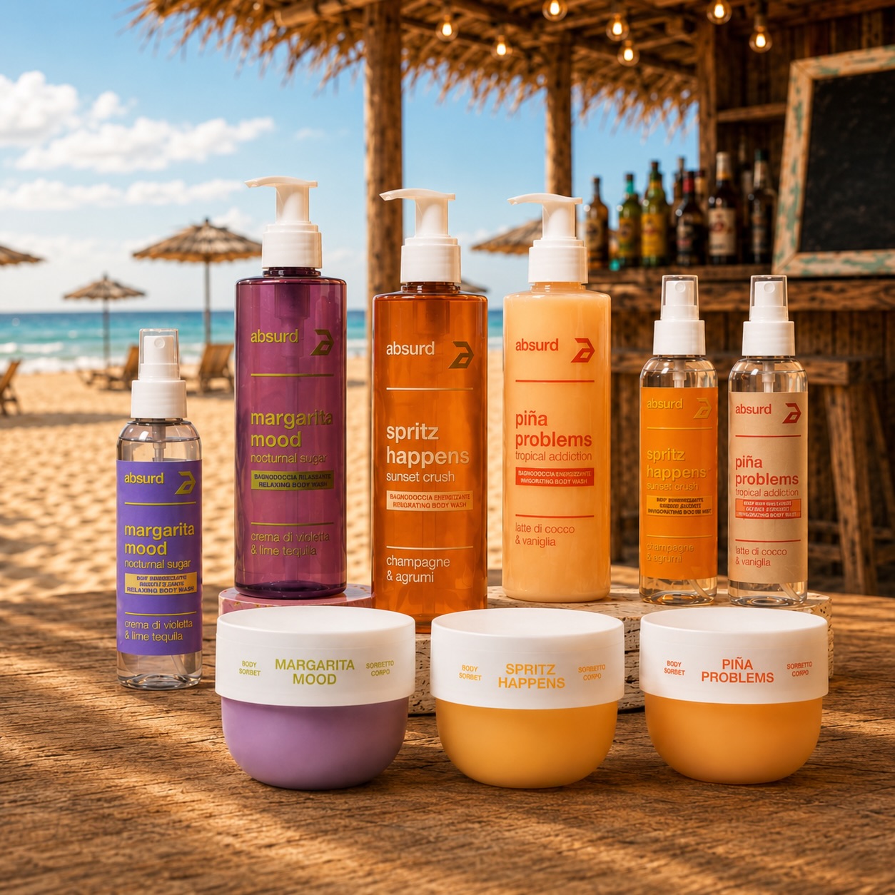 AbsurdBeauty Facebook ad: BODY BAR - SKIN IN VACATION.