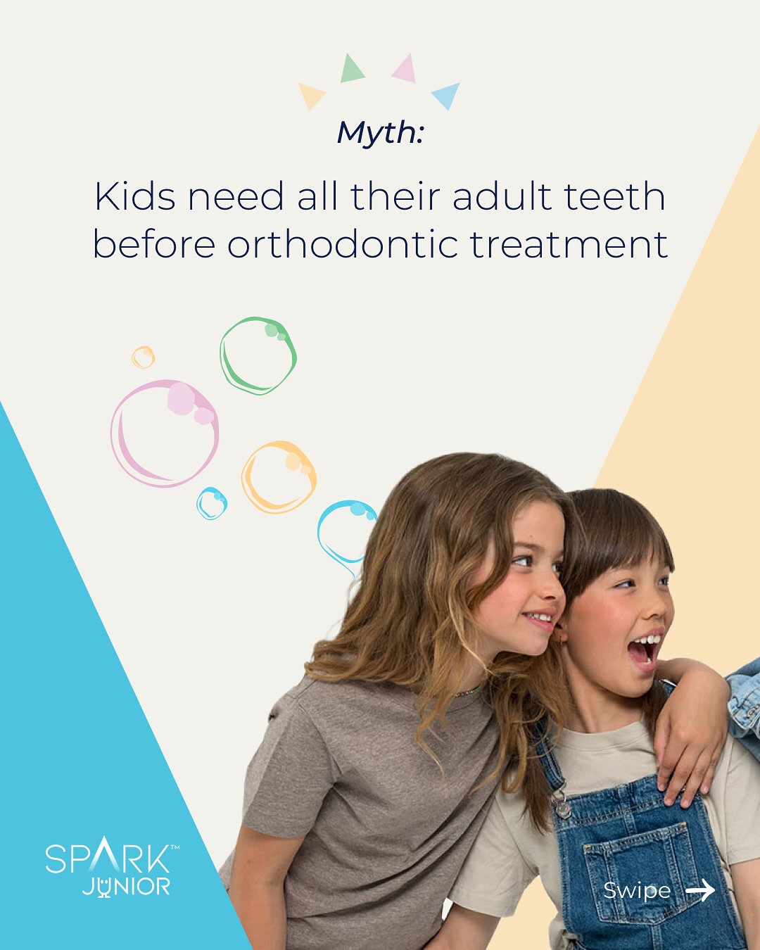Spark Aligners Europe Facebook ad: Early orthodontic intervention isn’t about rushing into…