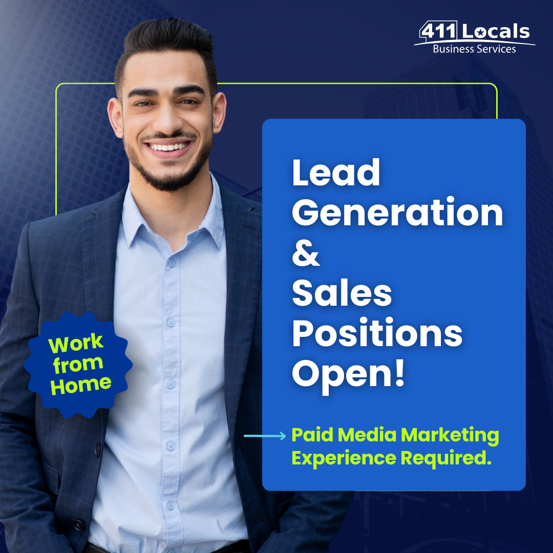 411 Locals - Recruitment Facebook ad: Sales Agent Needed