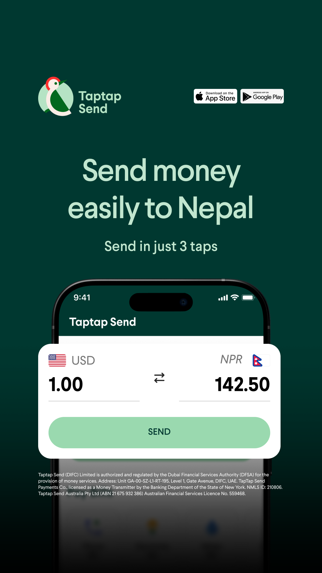 Taptap Send Facebook ad