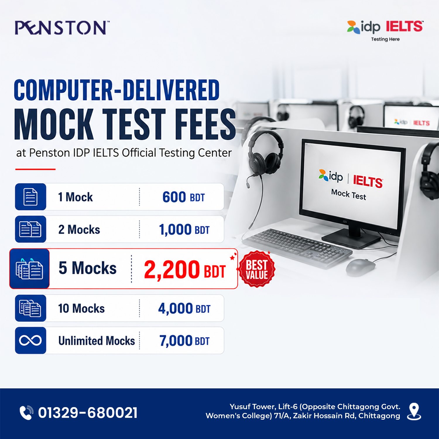Penston Chattogram Facebook ad: চট্টগ্রামে এখন সবচেয়ে সাশ্রয়ী মূল্যে CD IELTS Mock…