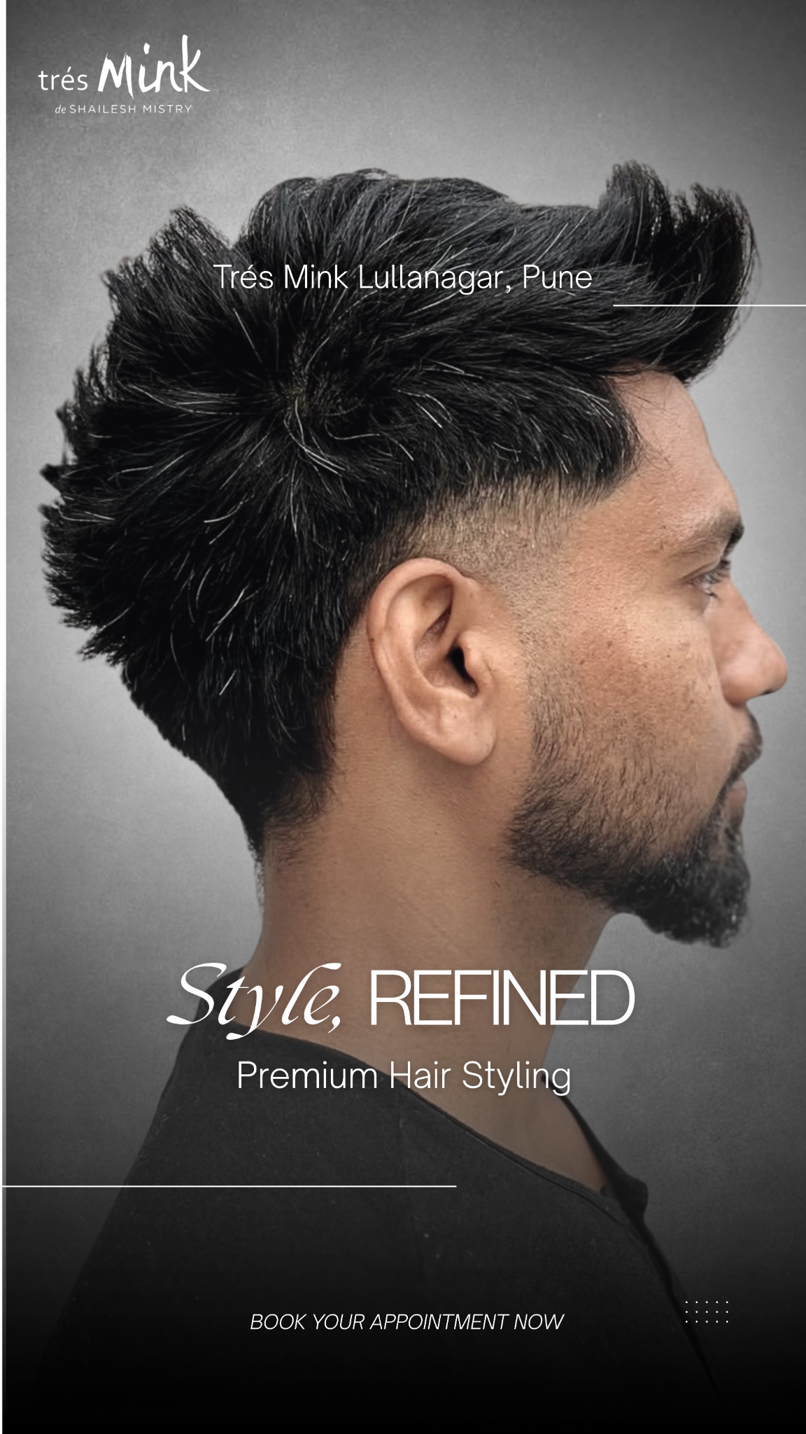Trés Mink Salon India by Shailesh Mistry Facebook ad: Premium Men's Hair Styling