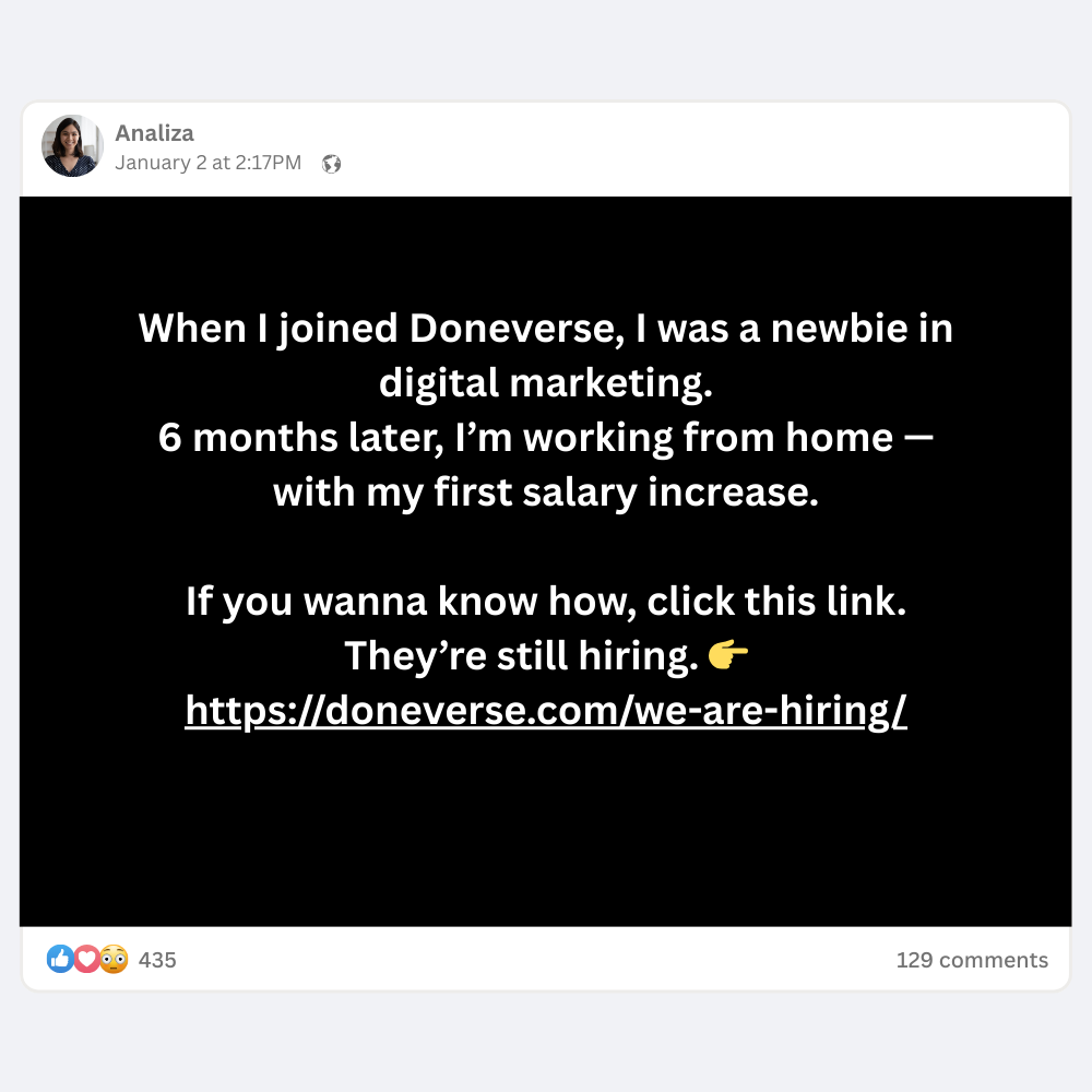Doneverse - Careers Facebook ad