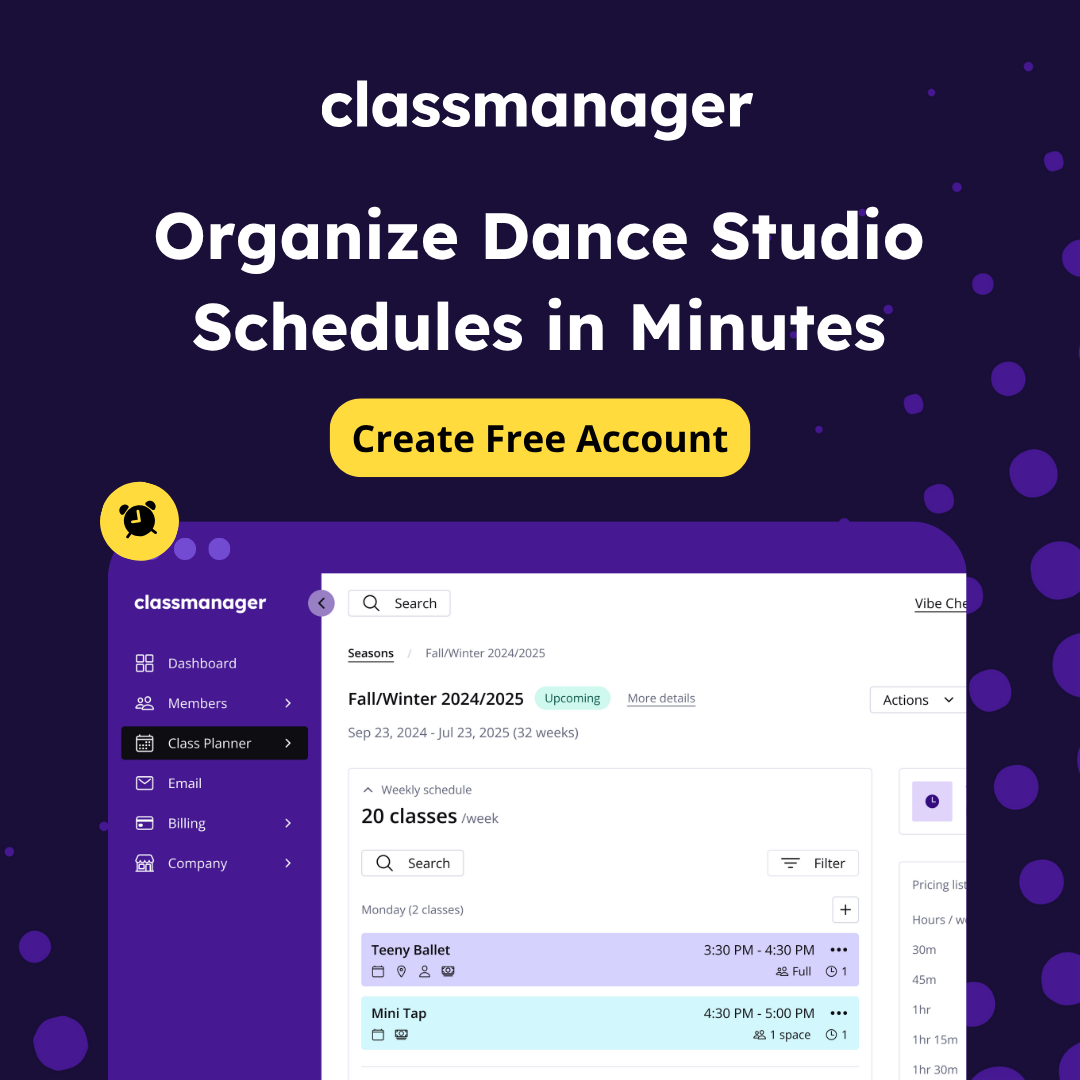 Class Manager Facebook ad: FREE Dance Studio Software