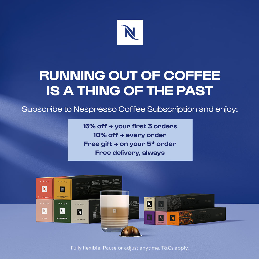 Nespresso Facebook ad: Elevate Every Coffee Moment