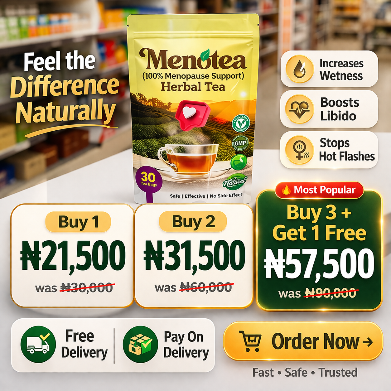Menotea Menopause Relief Facebook ad