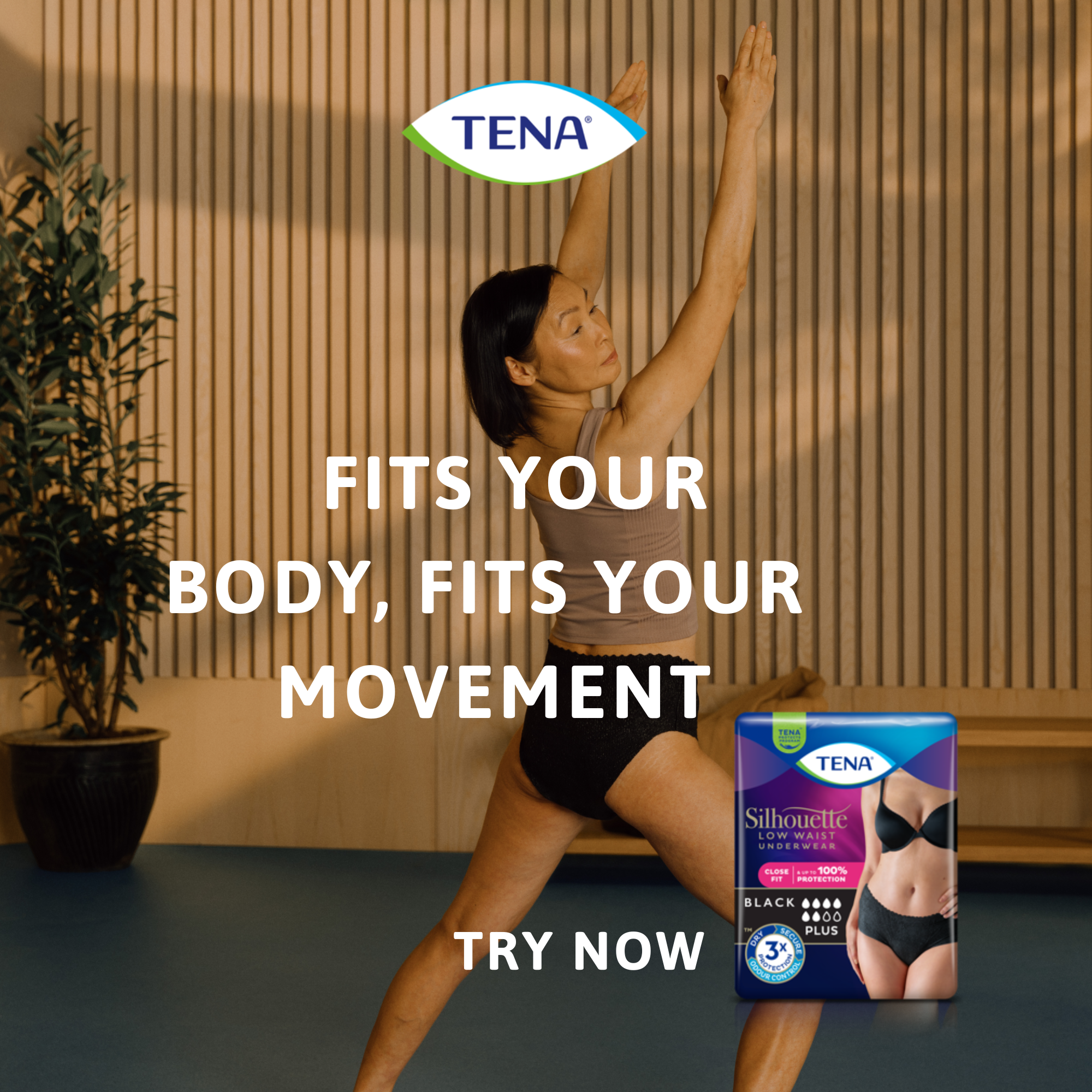 TENA Women Facebook ad: Try TENA Silhouette Pants