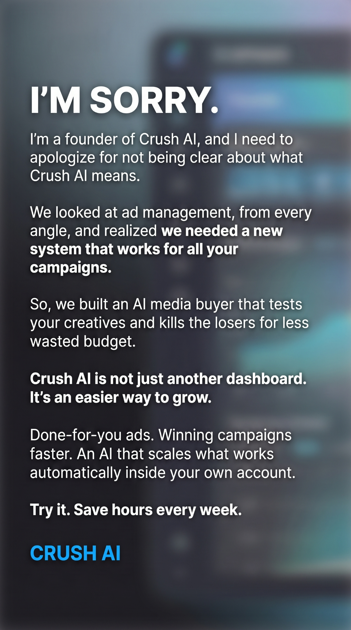 trycrush.ai Facebook ad