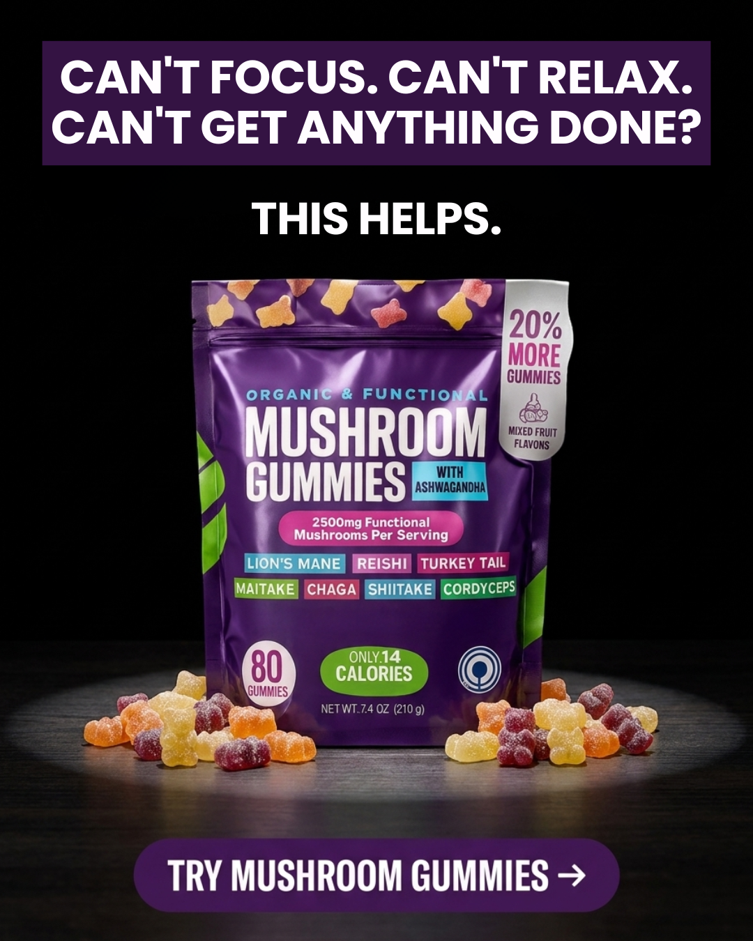 Sculptive Fitness Facebook ad: Overwhelmed, mentally drained, and over it? Try this.