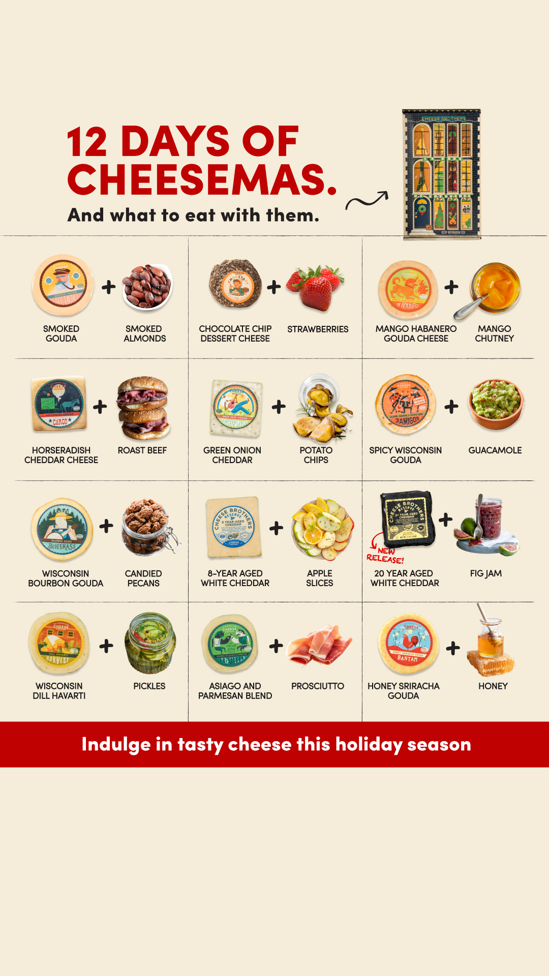 Cheese Brothers Facebook ad: 12 Days of Cheesemas Advent Calendar
