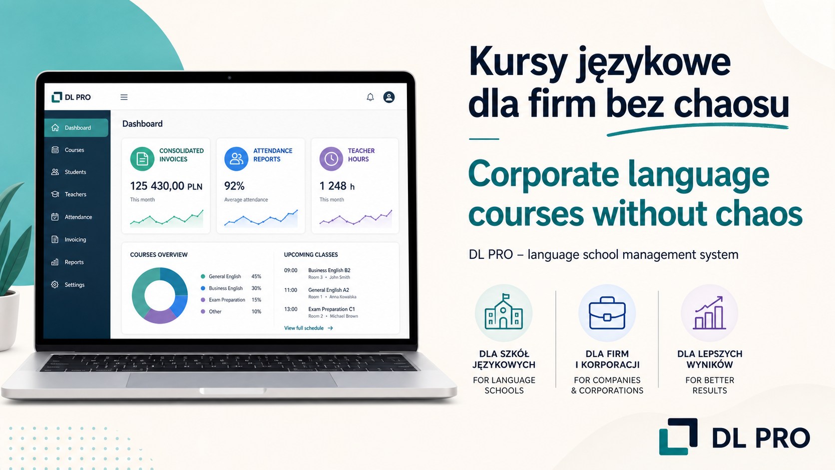 Direct Language Pro - DL PRO Facebook ad: Kursy językowe dla firm bez chaosu w Excelu?