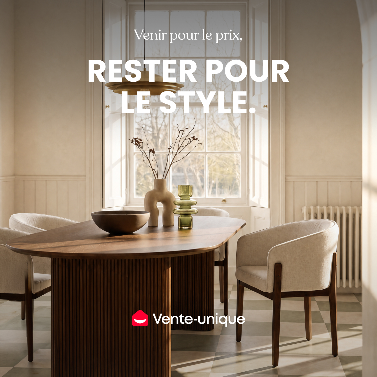 Vente-unique.com Facebook ad: L'évidence du style