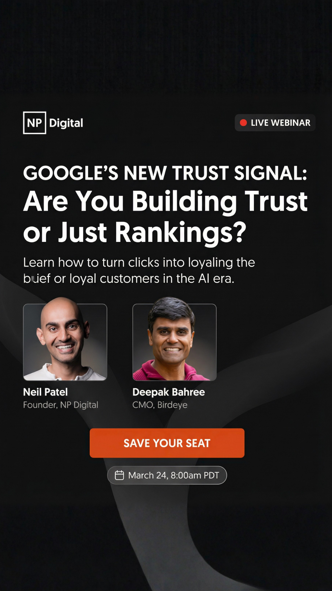 Neil Patel Facebook ad from Mar 18, 2026