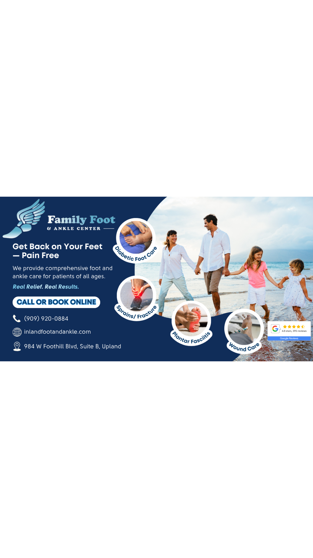 Family Foot and Ankle Center Facebook ad from May 18, 2026
