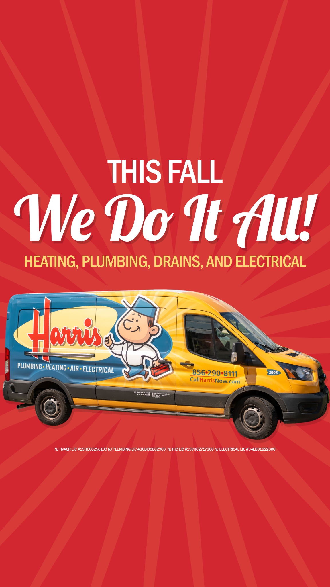 Harris Plumbing, Heating, Air & Electrical Facebook ad: A Harris Home Is A Happy Home!