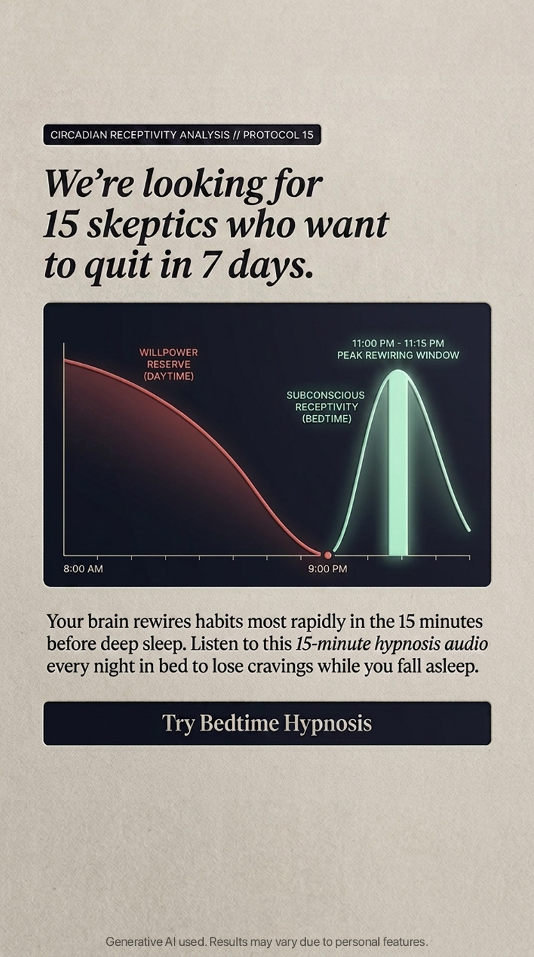 Hypnosis to Stop Smoking Facebook ad
