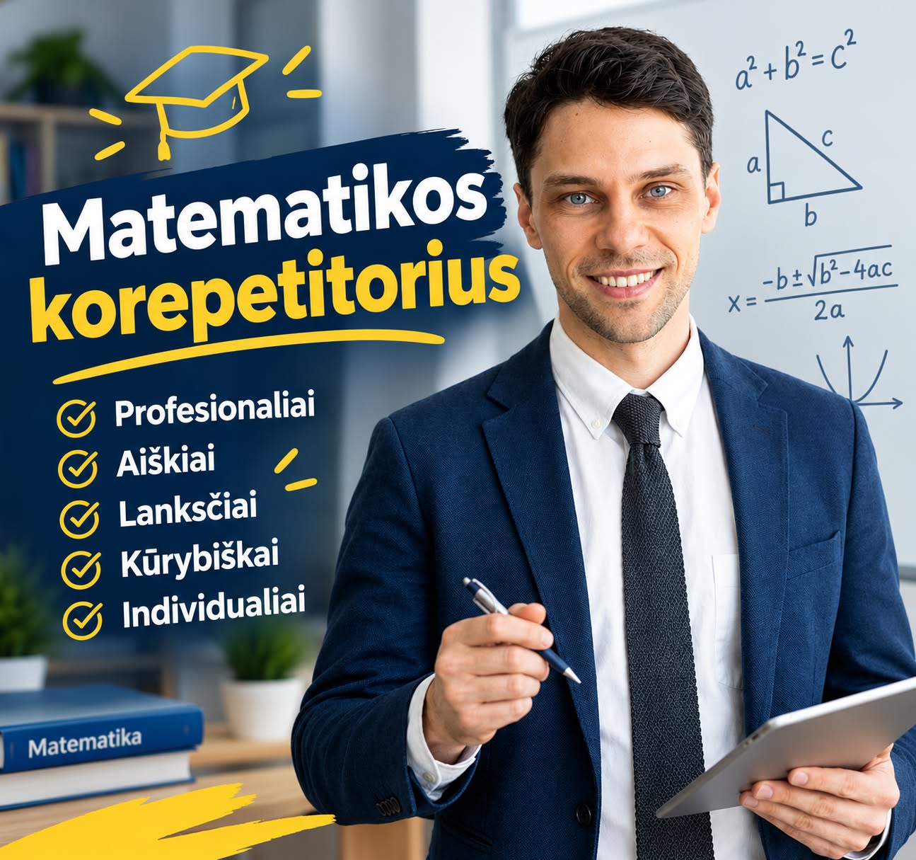 Matematikos Korepetitorius Artūras Facebook ad: MatematikaAI