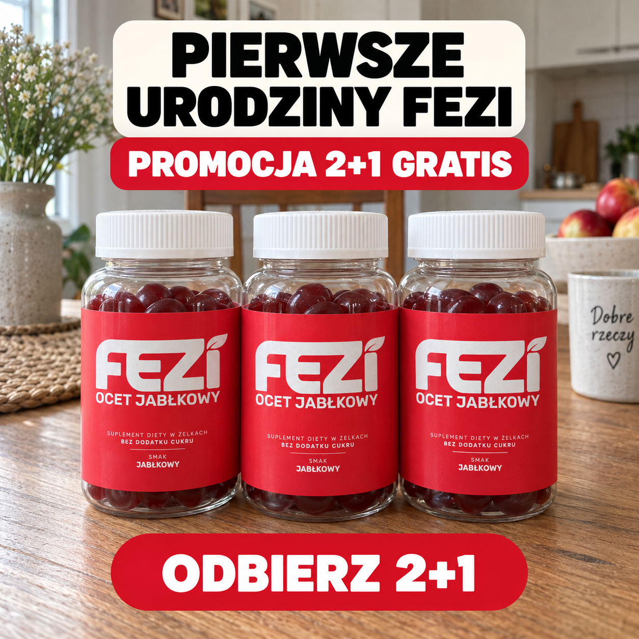 FEZI Facebook ad: 2+1 GRATIS
