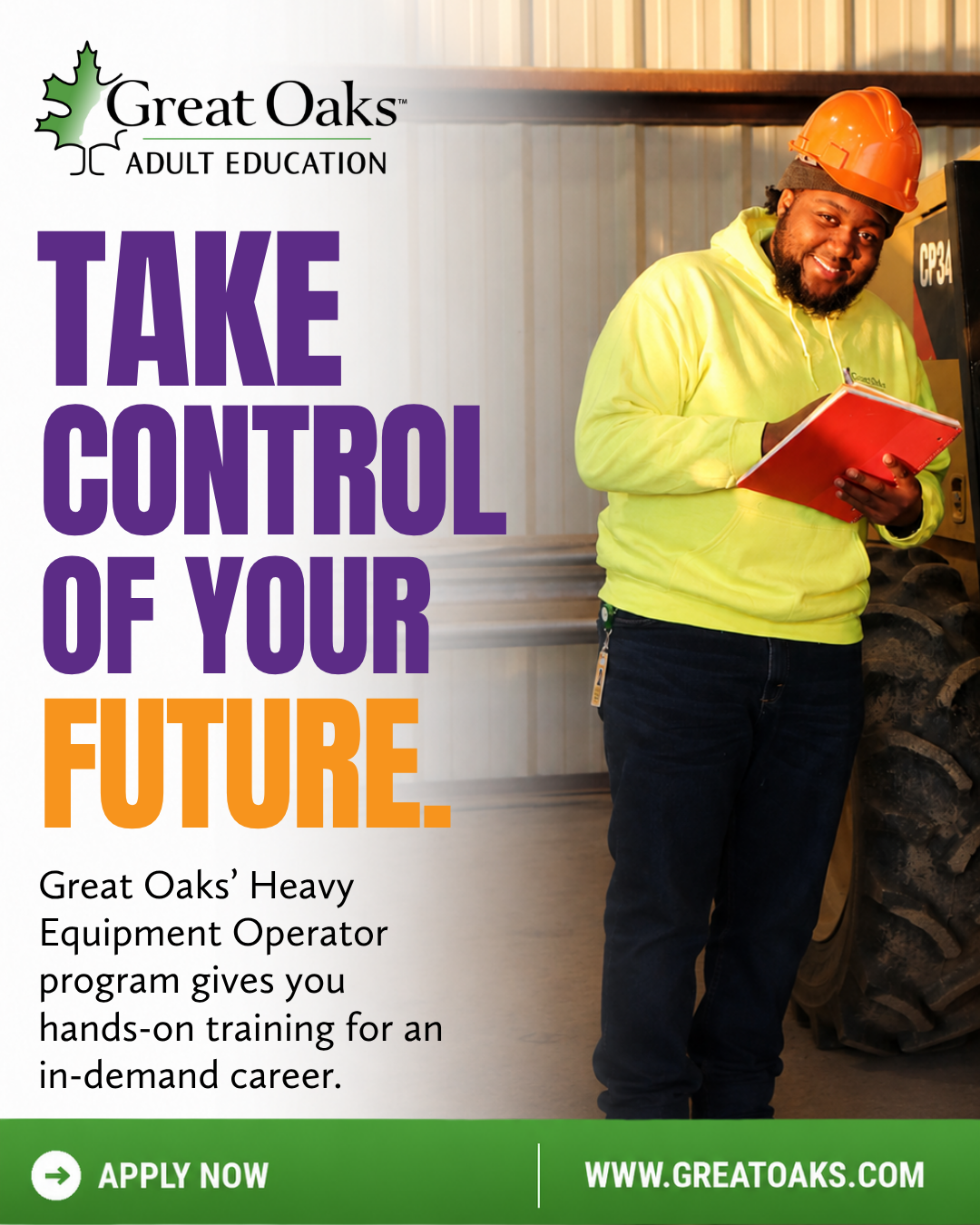 Great Oaks Career Campuses Facebook ad: Take Control of Your Future