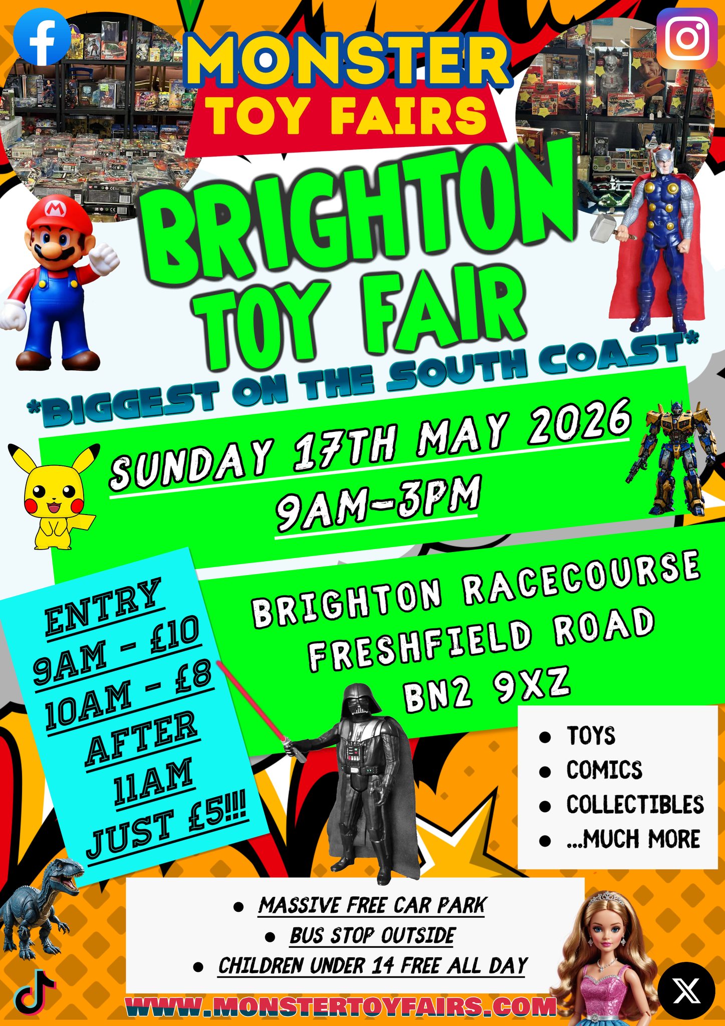 Monster Toy Fairs Facebook ad: Brighton Toy Fair - BIGGEST on South Coast - over 150 stalls