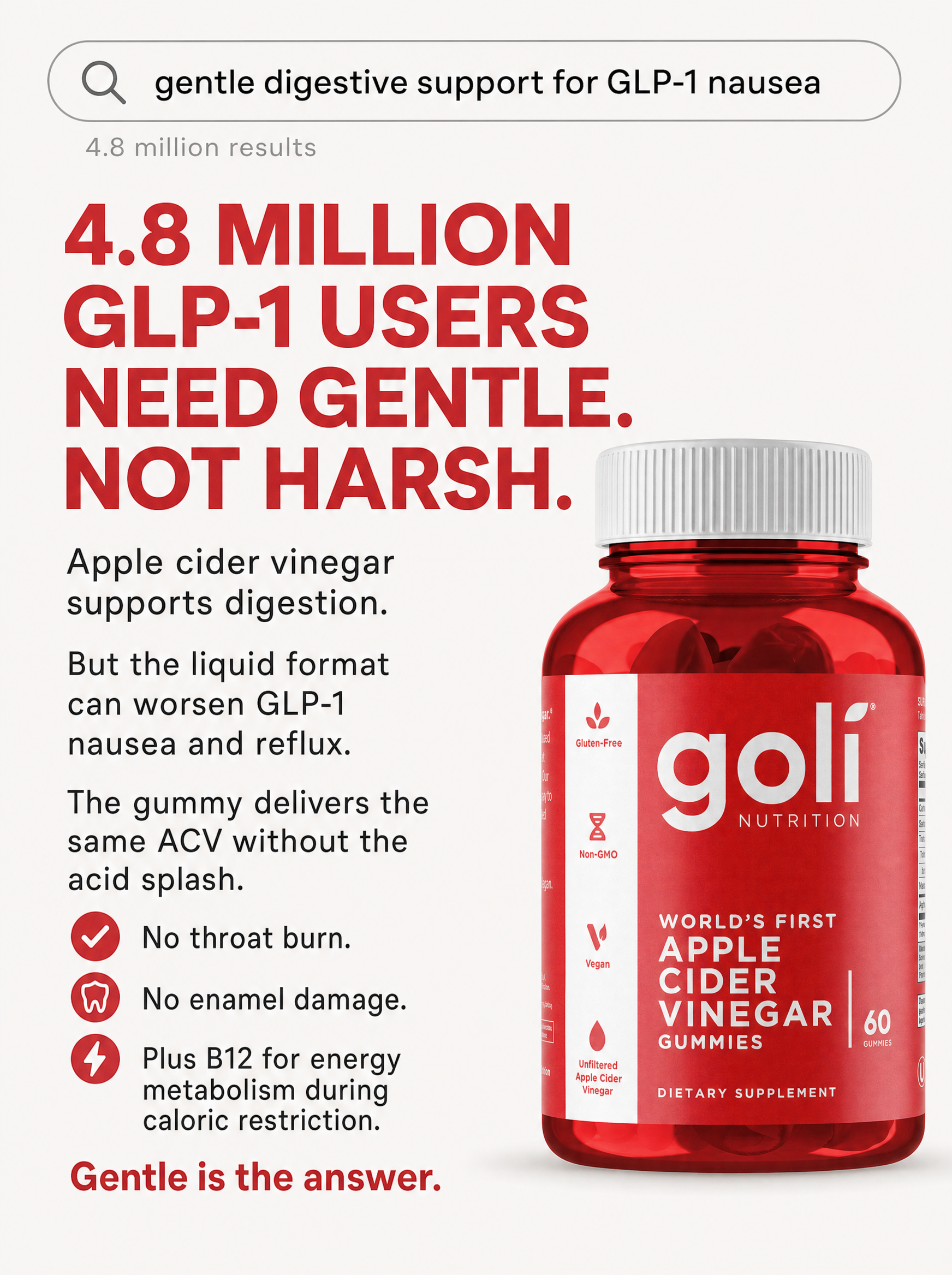 Goli Facebook ad: On a GLP-1 and Wiped by 3pm?