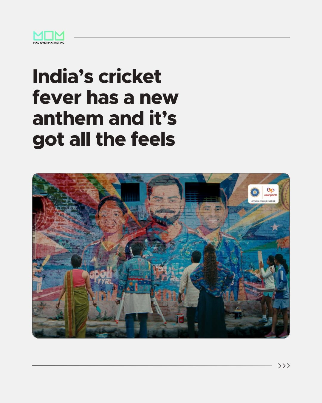 Mad over Marketing (M.O.M) Facebook ad: Cricket in India is bigger than a sport.