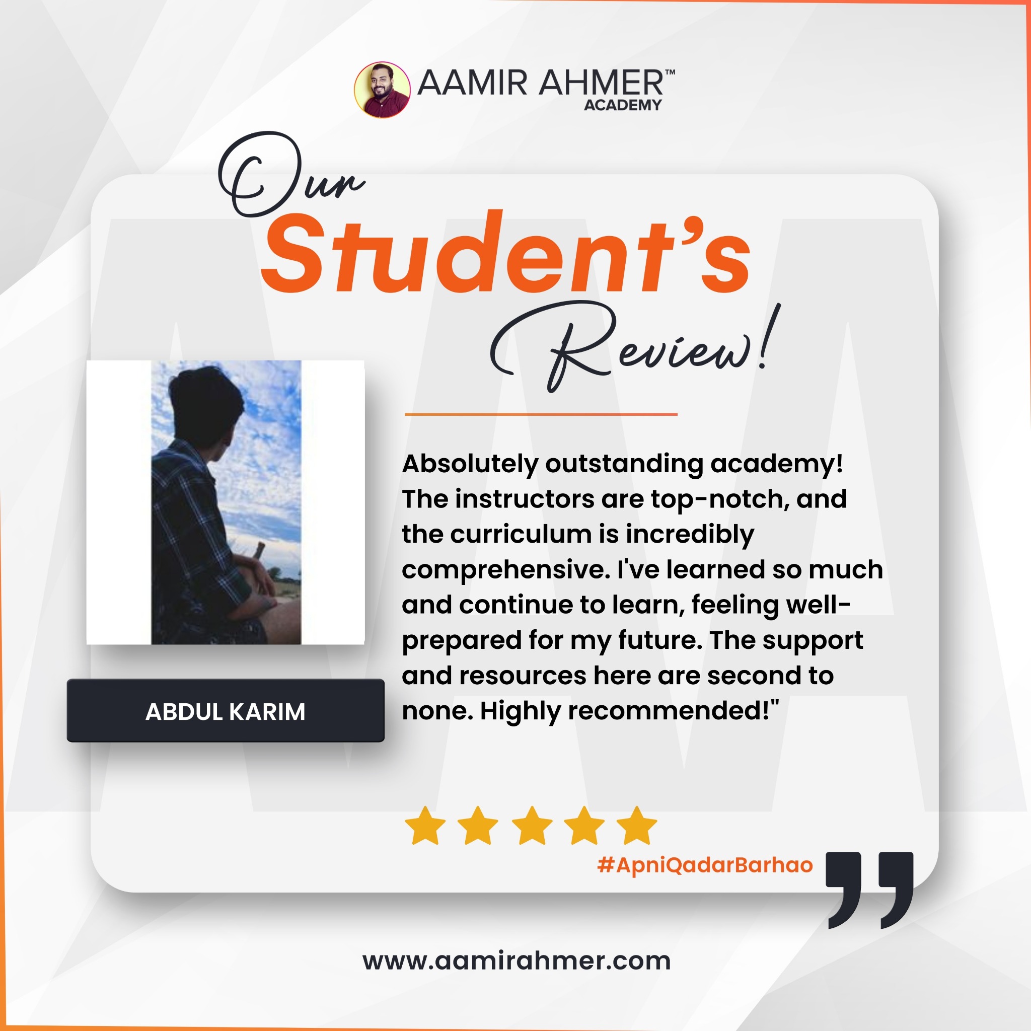 Aamir Ahmer Academy Facebook ad