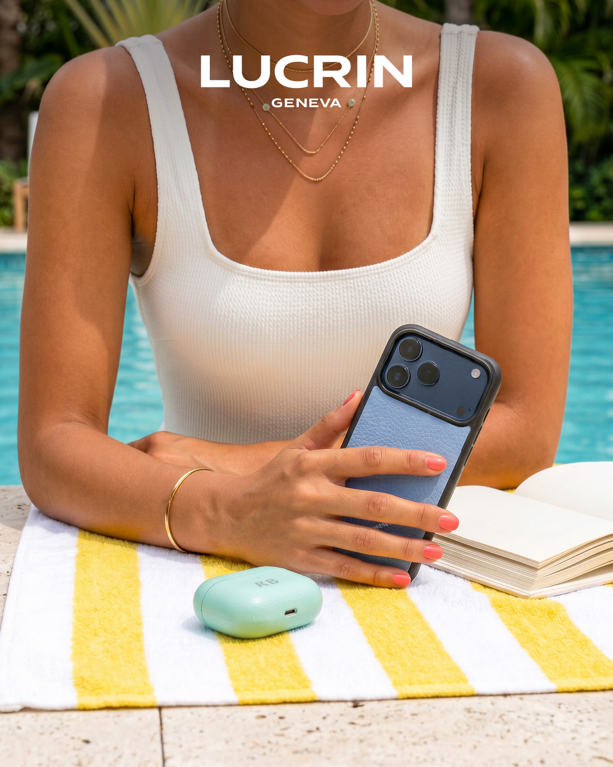 LUCRIN Geneva Facebook ad: Premium Leather Apple Cases & Sleeves