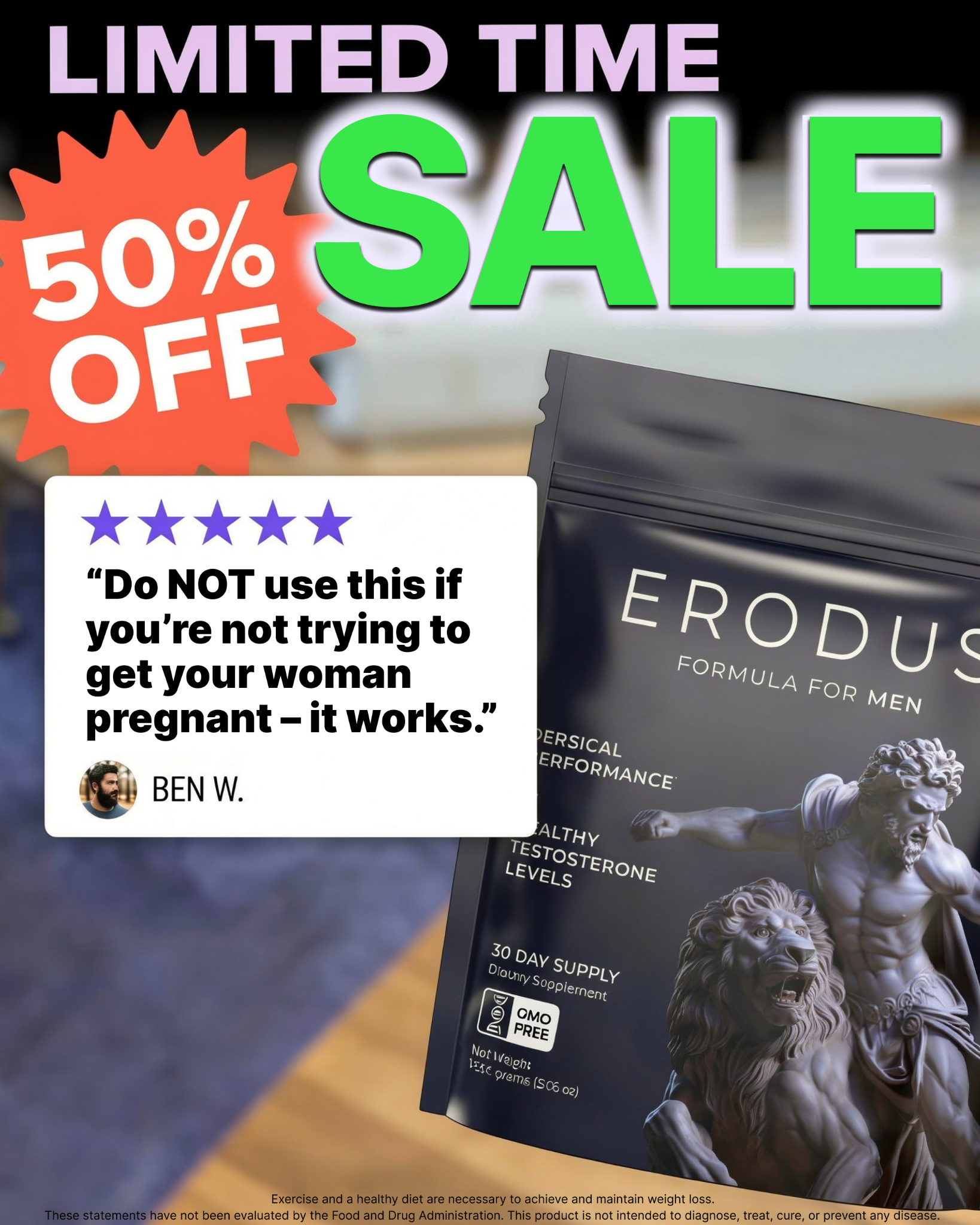 Erodus Formula For Men Facebook ad