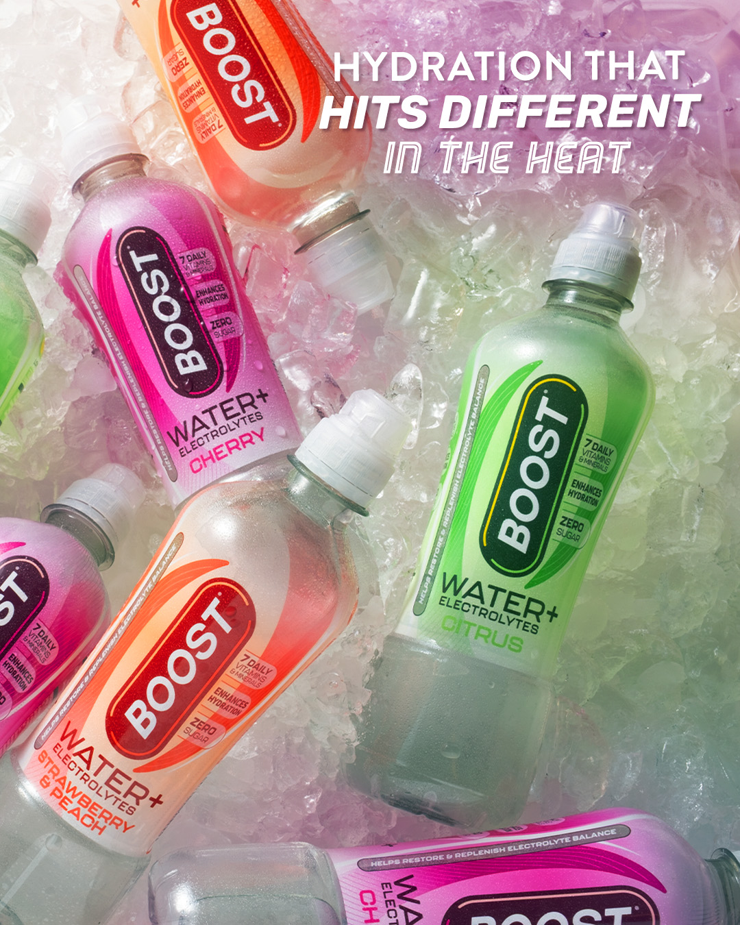 Boost Drinks Facebook ad: Hot days call for smarter hydration.